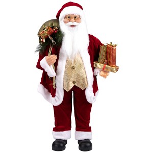 Northlight Holly Berry Santa Claus with Presents Christmas Figure - 36" - 1 of 4