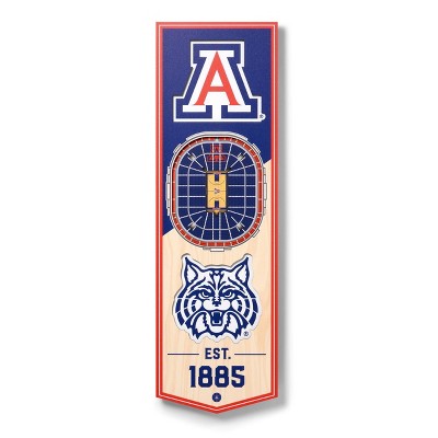 NCAA Arizona Wildcats 6"x19" 3-D Stadium Wall Sign