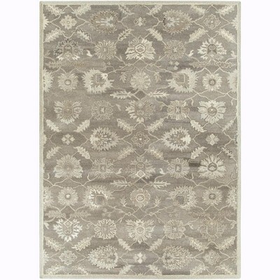 Mark & Day Kinistino 8'x11' Rectangle Tufted Indoor Area Rugs Charcoal: Wool, Stain-Resistant, Botanical Pattern, Handmade