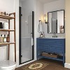 ONWITH 28 in. to 30 in. W x 72 in. H Pivot Hinged Swing Frameless Shower Door in Black with Clear Glass - 3 of 4