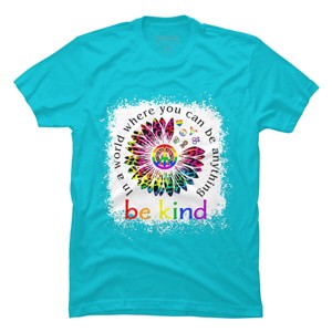 Adult Design By Humans You Can Be Anything, Be Kind Flower Pride By Avocato T-Shirt - 1 of 2