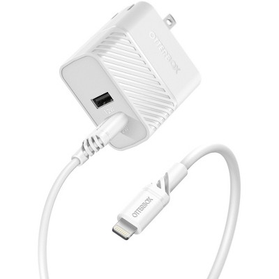 OtterBox Lightning to USB-A Dual Port Wall Charging Kit, 24W Combined 1M/3.3FT- Cloud Dream (White) (78-52695)