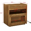 GDFStudio Bruce Mid-Century Modern 23.6" Wood and Glass Nightstand with 2 Drawers and USB Ports, Light Brown - 4 of 4