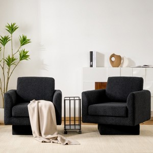 360° Modern Swivel Accent Chair, 30"W Teddy Upholstered Round Barrel Armchair, Comfy Single Lounge Sofa - ModernLuxe - 1 of 4