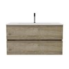 Akoasm 36 Inch Floating Bathroom Storage Cabinet With Integrated Ceramic Sink-Oak - 4 of 4
