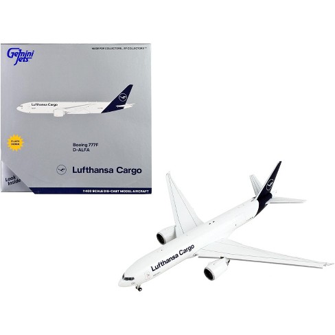 Boeing 777F Commercial Aircraft with Flaps Down White with Dark Blue Tail 1/400 Diecast Model Airplane by GeminiJets - image 1 of 4