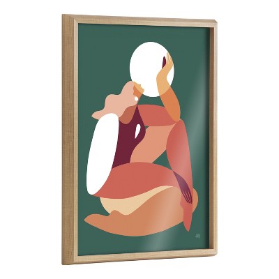 Kate and Laurel Blake How the Sun Loves the Moon Framed Printed Glass by Maggie Stephenson, 18x24, Natural