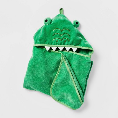 Alligator Hooded Bath Towel Green - Pillowfort™