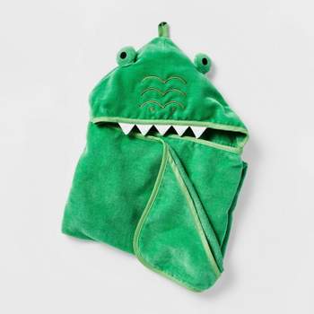 Alligator Hooded Bath Towel Green - Pillowfort™