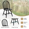 Tangkula 5 PCS Dining Set Rectangular Wooden Dining Table 4 Windsor Chairs Kitchen Black - 4 of 4