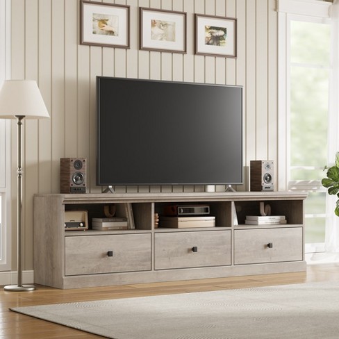 Whizmax Tv Stand For 75 Inch Tv Entertainment Center With Storage Drawer Mid century Modern Tv Console With Open Shelves For Living Room Gray Target