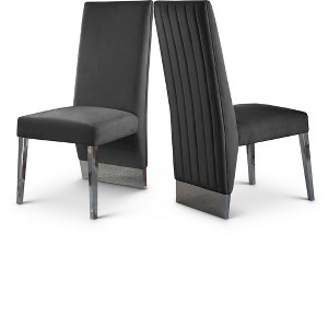 Meridian Furniture,Porsha Velvet Dining Chair, Set of 2 - 1 of 4