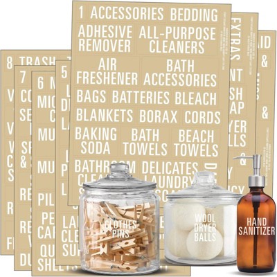 Talented Kitchen 144 Minimalistic Laundry Room Labels For Glass Jars,  Preprinted Linen Closet Stickers For Containers, Bathroom Organization,  Gold : Target