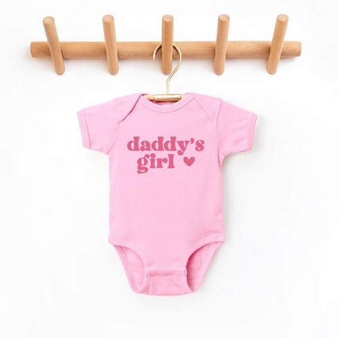 The Juniper Shop Daddy's Girl Heart Baby Bodysuit - 12 Month - Pink ...