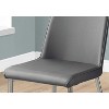 Monarch Specialties Dining Chair Set Of 2 Side Upholstered Kitchen Dining Room Pu Leather Look Metal Grey Chrome Contemporary Modern - 3 of 4