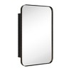 TEHOME Rounded Rectangular Metal Framed Recessed Bathroom Medicine Cabinet with Mirror - image 2 of 4