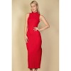 Slickblue Women's Sleeveless Maxi Dress, Rib Knit Mock Neck with Slits, Fitted Style, 5 Color Options, Size S-L - 2 of 4