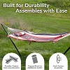 Sunnydaze Cotton Rope Freestanding Hammock with Spreader Bar with Portable Steel Stand and Pad and Pillow Set - 12' Stand - 3 of 4