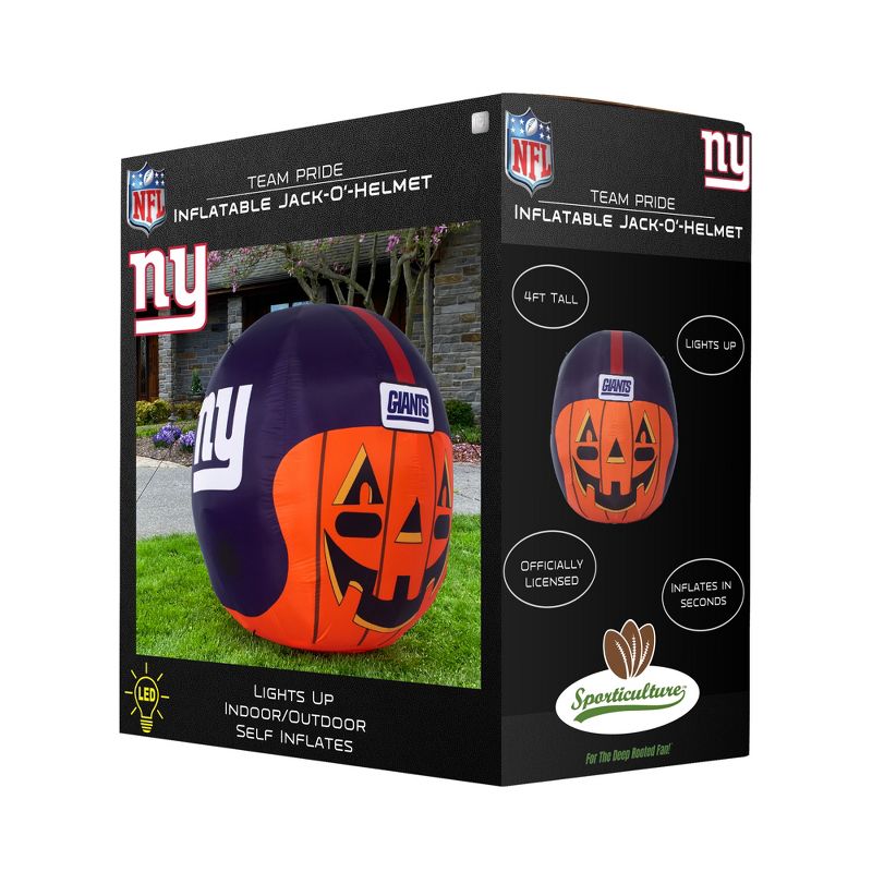 NFL New York Giants Inflatable Jack O' Helmet, 4 ft Tall, Orange, 2 of 5