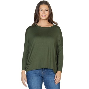 Womens Oversized Long Sleeve Dolman Top - 24seven Comfort Apparel™ - 1 of 4