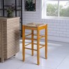 29" Boraam Industries Rush Seat Barstool - Oak: Solid Hardwood, Handwoven Seat, No Assembly Required - 4 of 4