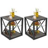 ACEPANO 17.72 in. W Set of 2 Modern End Table with Tempered Glass & MDF-Gray - 3 of 4