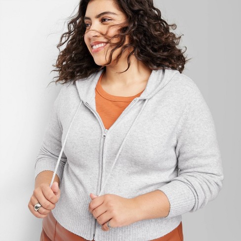 Women's Full Zip Hoodie Sweater - Wild Fable™ Heather Gray Xxl