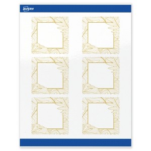 Avery Square Labels, Gold Florals, 3" x 3", 60 Total - 1 of 4