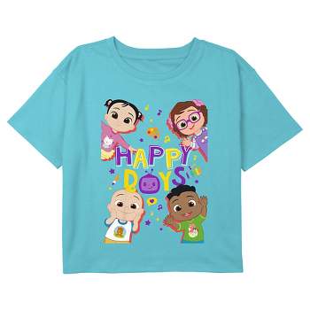 Girl's Cocomelon Happy Days Babies Crop Top T-Shirt