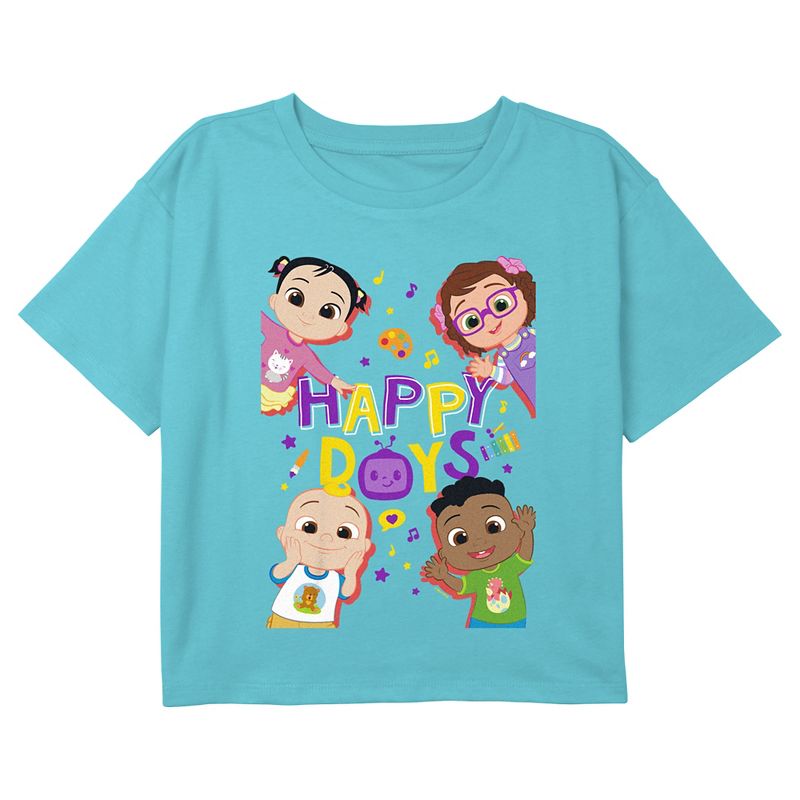 Girl's Cocomelon Happy Days Babies Crop Top T-Shirt, 1 of 4