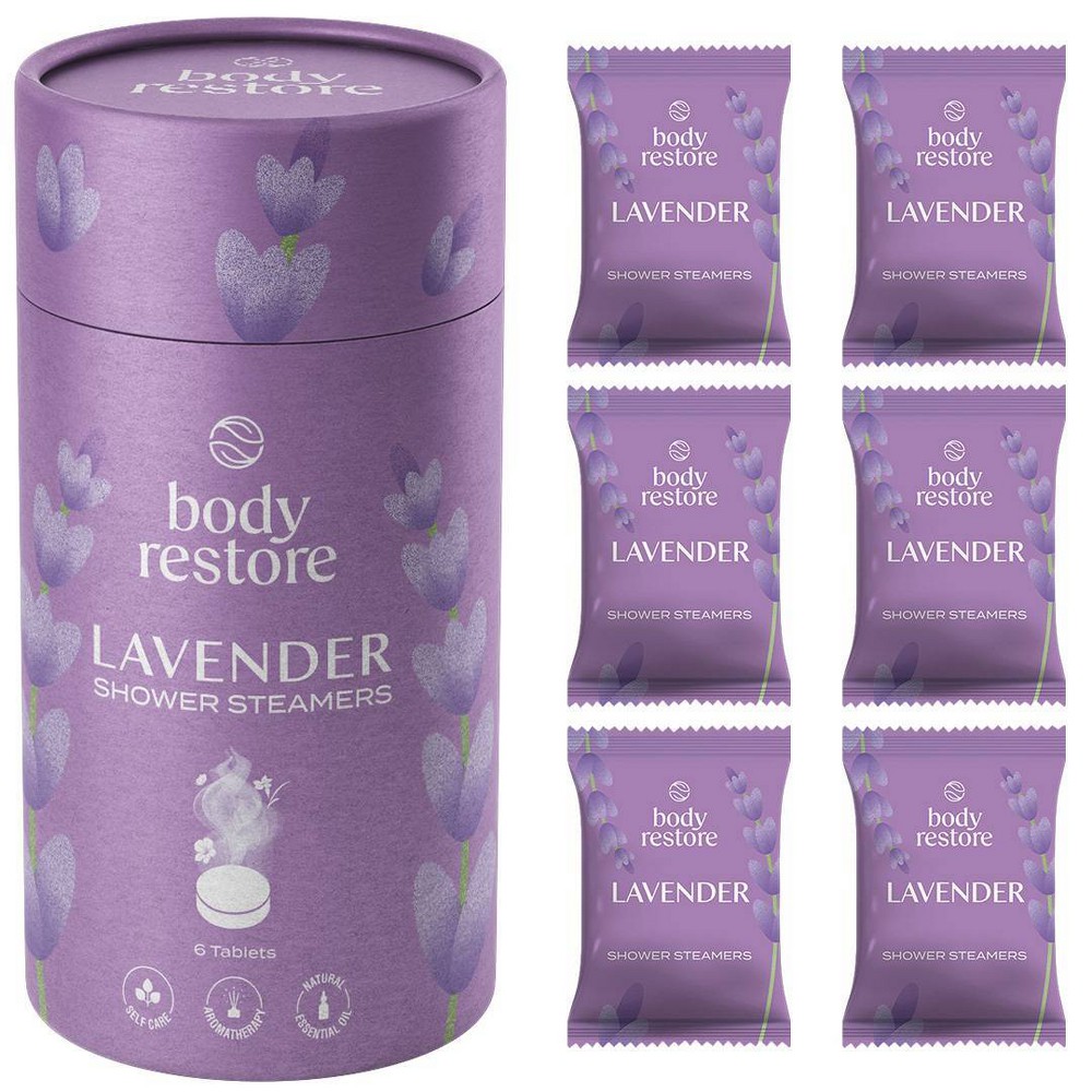 Photos - Other Bathroom Accessories Body Restore Shower Steamers with 100 Natural Essential Oil - Lavender - 6ct