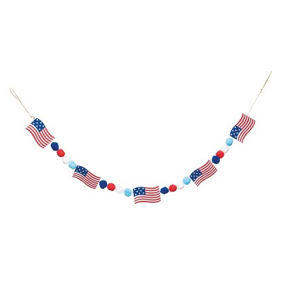 C&F Home 57.09" American Flag Garland 4th of July Patriotic Decoration