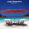 Jojoka 15FT Extra Large Rectangular Patio Umbrella,Double Sided Market Umbrella with Base for Poolside,Claret - 2 of 4