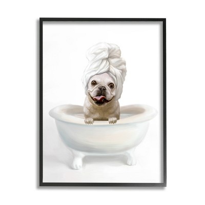 Stupell Industries Bathroom Relaxation House Pet Terrier Claw Bath Design