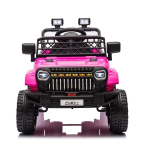 Kids Ride On Truck Car, 12V Battery Powered Ride On Toy for Toddlers, Electric Vehicle with Remote Control, Spring Suspension, LED Lights, Music - 1 of 4