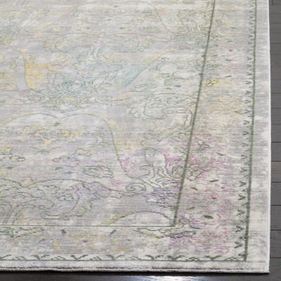 Grey and Multicolor Synthetic 6' x 9' Abstract Area Rug