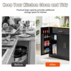 Sapphtopaz Modern Kitchen Island with Drawers & Trash Can Storage Coffee Bar with Doors & Spice Rack Storage Cabinets for Kitchen, Dining Room - 3 of 4