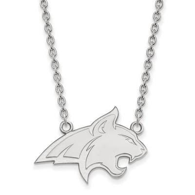 Black Bow Jewelry 10k White Gold Montana State Bobcats NCAA Necklace 18 Inch