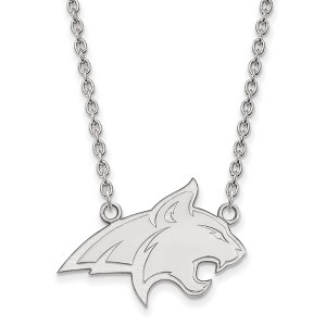 Black Bow Jewelry 10k White Gold Montana State Bobcats NCAA Necklace 18 Inch - 1 of 4