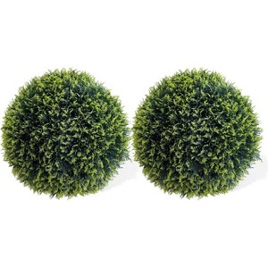 Topiary Ball 2 Pcs, Artificial Cedar Topiary Balls Garden Spheres Decorative Balls for Outdoor Patio Garden and Indoor, Wedding Decoration - 1 of 4