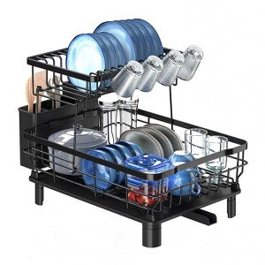 SUGIFT 2-Tier Dish Drying Rack, Rust-Resistant Kitchen Dish Rack for Plates, Bowls & Cups, Space-Saving Countertop Organizer - 1 of 4