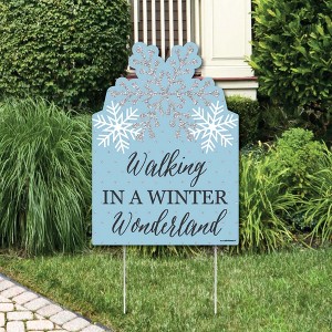 Big Dot of Happiness Winter Wonderland - Party Decorations - Snowflake Holiday Party and Winter Wedding Welcome Yard Sign - 1 of 4