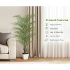 Fake Palm Tree Faux Areca Palm Plants with Full Lifelike Palm Leaves Fake Tropical Palm Tree with Tall Trapezoidal Prism White Pot - 4 of 4