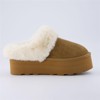 CUSHIONAIRE Husky Women’s Platform Slippers | Genuine Suede, Faux Fur Lining, Memory Foam, Wide Widths | Fuzzy Platform Slippers for Women - 4 of 4