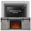 CENGHU Fireplace TV Stand for Television up to 65" with Storage, Modern Mid Century Entertainment Center with Cabinet and Shelves, Grey - 3 of 4