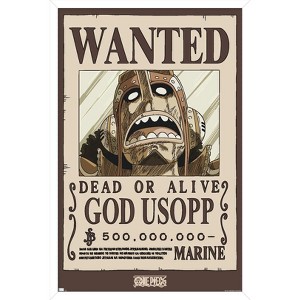 Trends International One Piece - God Usopp Wanted Poster Framed Wall Poster Prints - 1 of 4