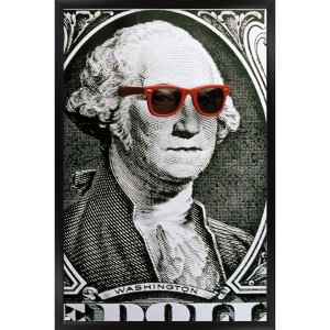 Trends International George Washington - Dollar Glasses Framed Wall Poster Prints - 1 of 4