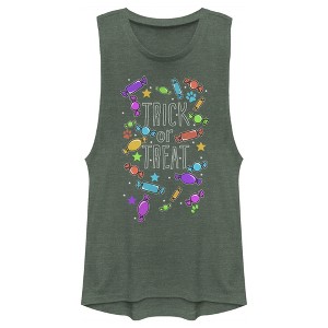 Juniors Womens Lost Gods Halloween Candy Explosion Festival Muscle Tee - 1 of 4