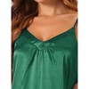 cheibear Women's V Neck Sleeveless Silky Satin Soft Long Nightwear - 4 of 4