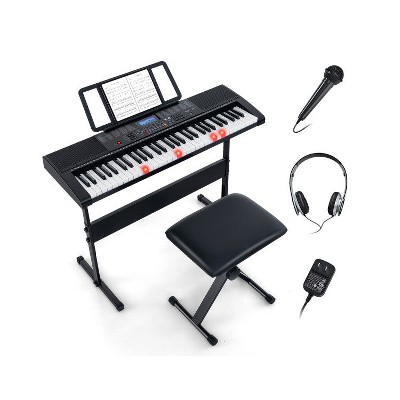 SUGIFT 61-Key Portable Electronic Keyboard Piano with Stand and Stool
